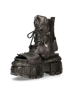 New Rock ANKLE BOOT BLACK TANK M-BIOS107-C3 New