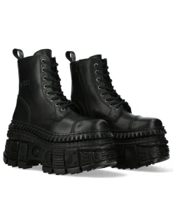 New Rock ANKLE BOOT BLACK TANK M-WALL083C-S3 New
