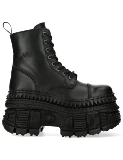 New Rock ANKLE BOOT BLACK TANK M-WALL083C-S3 New