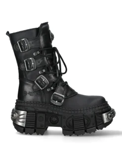 New Rock ANKLE BOOT BLACK TANK M-WALL373-C2