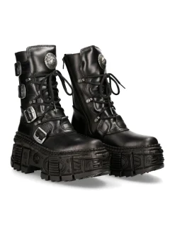New Rock ANKLE BOOT BLACK TANK M-WALL373-S1 Clearance