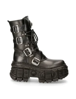 New Rock ANKLE BOOT BLACK TANK M-WALL373-S1 Clearance