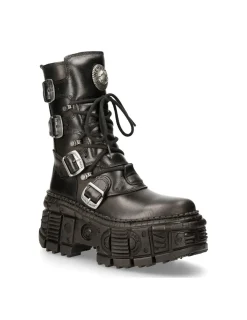 New Rock ANKLE BOOT BLACK TANK M-WALL373-S1 Clearance