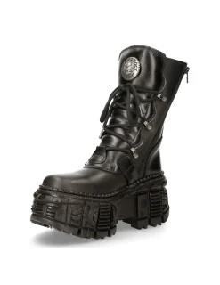 New Rock ANKLE BOOT BLACK TANK M-WALL373-S1 Clearance
