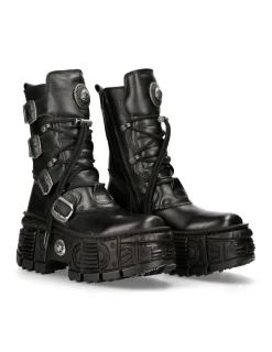 New Rock ANKLE BOOT BLACK TANK M-WALL028-C2 Hot