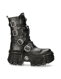 New Rock ANKLE BOOT BLACK TANK M-WALL028-C2 Hot