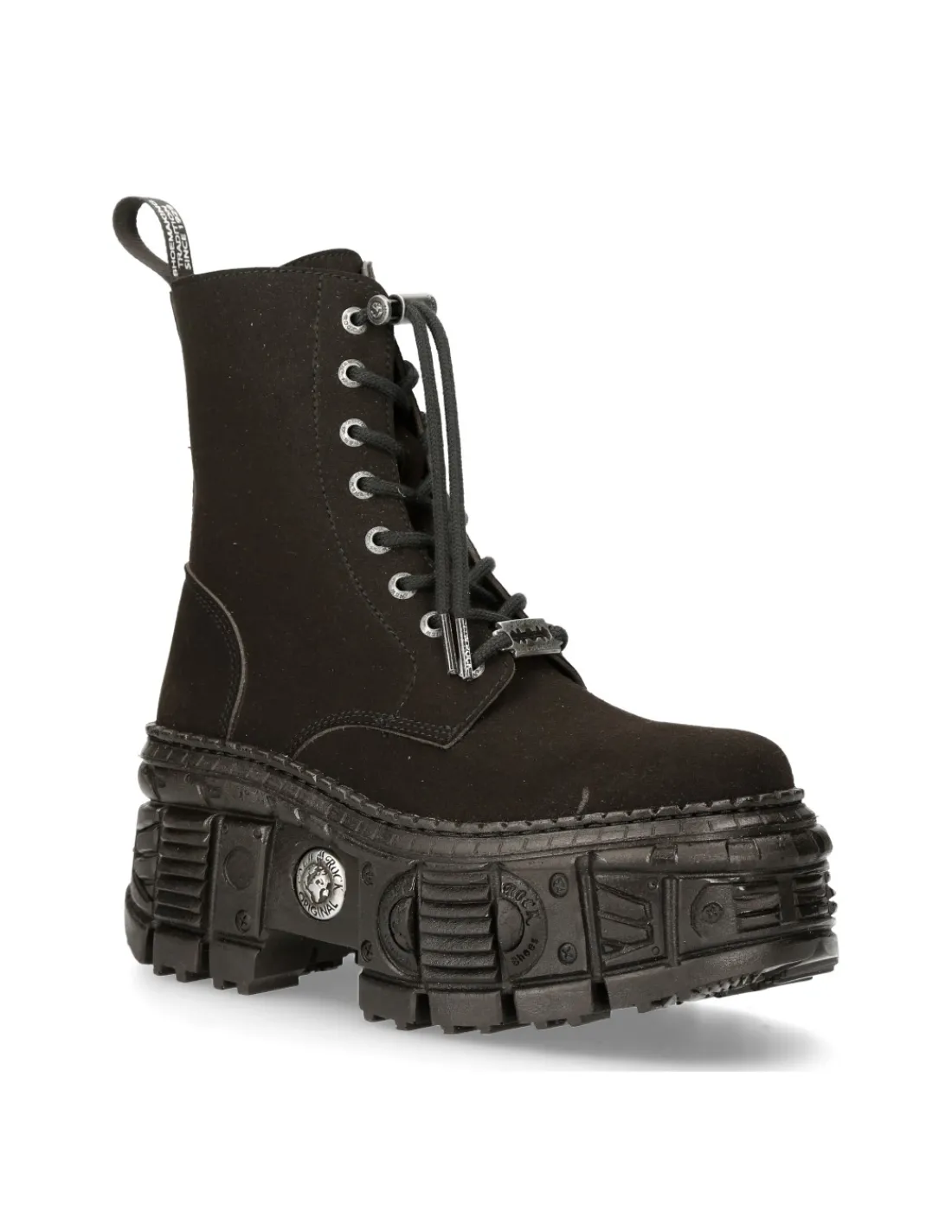 New Rock ANKLE BOOT BLACK TANK WITH LACES M-WALL026N-V1 Clearance
