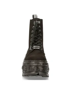 New Rock ANKLE BOOT BLACK TANK WITH LACES M-WALL026N-V1 Clearance