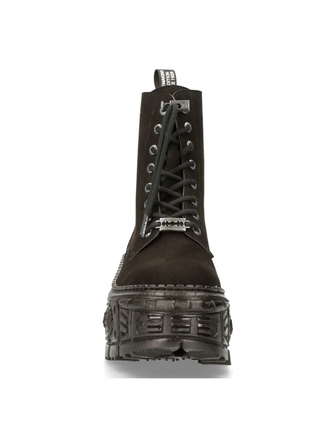 New Rock ANKLE BOOT BLACK TANK WITH LACES M-WALL026N-V1 Clearance