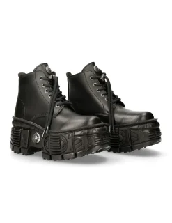 New Rock ANKLE BOOT BLACK TANK WITH LACES M-WALL046-V1 Online