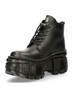 New Rock ANKLE BOOT BLACK TANK WITH LACES M-WALL046-V1 Online