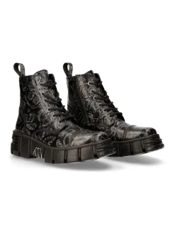 New Rock ANKLE BOOT BLACK TOWER M-WALL005-V39 Hot