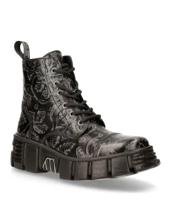 New Rock ANKLE BOOT BLACK TOWER M-WALL005-V39 Hot