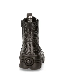 New Rock ANKLE BOOT BLACK TOWER M-WALL005-V39 Hot