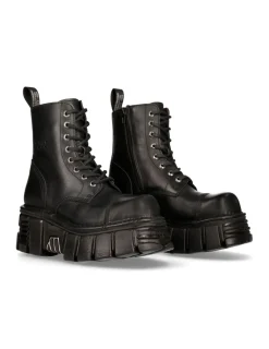 New Rock ANKLE BOOT BLACK TOWER WITH LACES M-NEWMILI083-S39 Outlet
