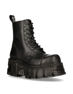 New Rock ANKLE BOOT BLACK TOWER WITH LACES M-NEWMILI083-S39 Outlet