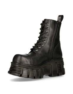 New Rock ANKLE BOOT BLACK TOWER WITH LACES M-NEWMILI083-S39 Outlet
