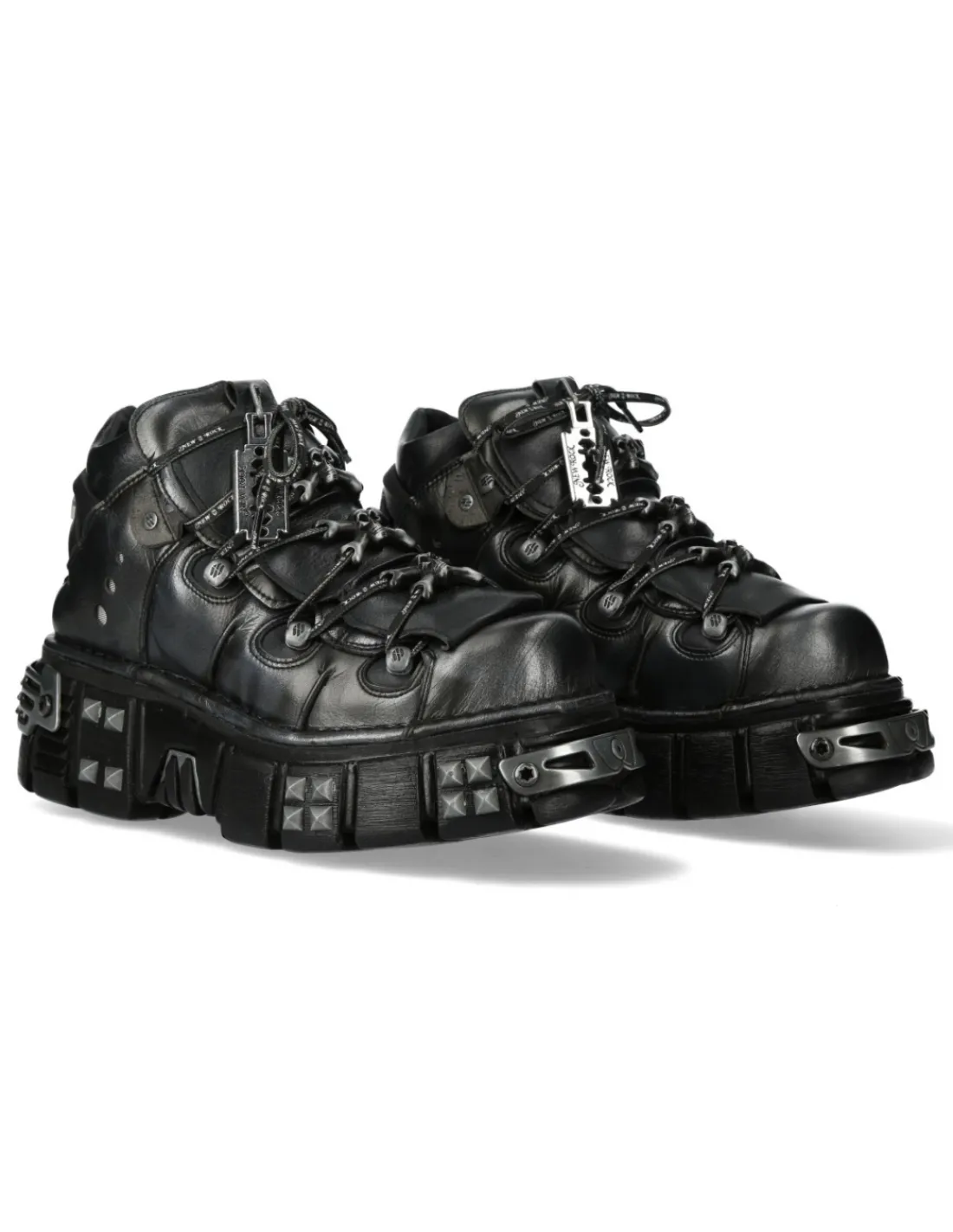 New Rock ANKLE BOOT BLACK TOWER WITH LACES M-106PHSC-V2 Sale