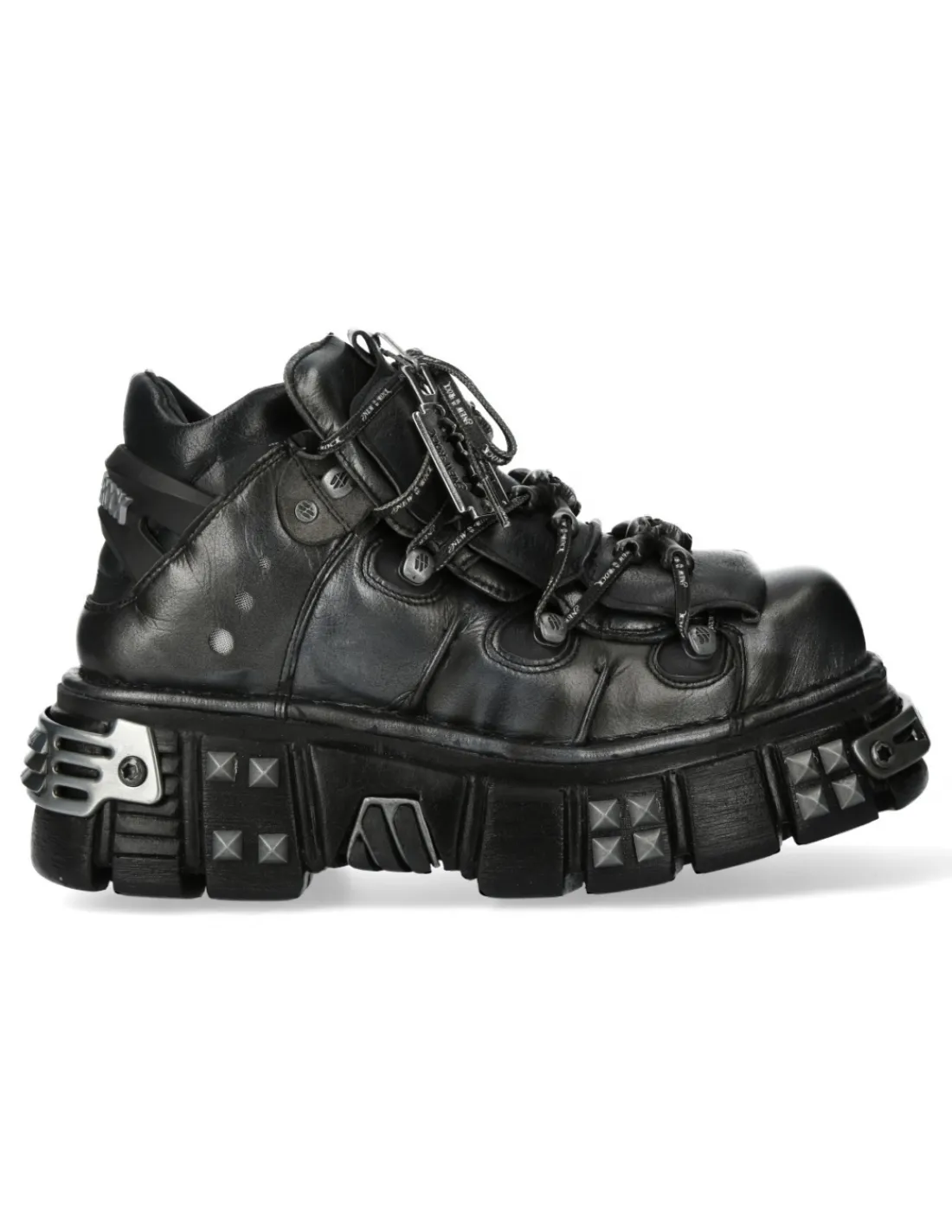 New Rock ANKLE BOOT BLACK TOWER WITH LACES M-106PHSC-V2 Sale