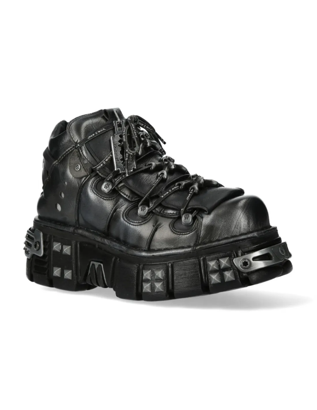 New Rock ANKLE BOOT BLACK TOWER WITH LACES M-106PHSC-V2 Sale