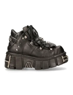 New Rock ANKLE BOOT BLACK TOWER WITH LACES M-106-S1
