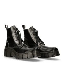 New Rock ANKLE BOOT BLACK TOWER WITH LACES M-WALL025N-C3