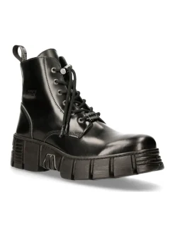 New Rock ANKLE BOOT BLACK TOWER WITH LACES M-WALL025N-C3