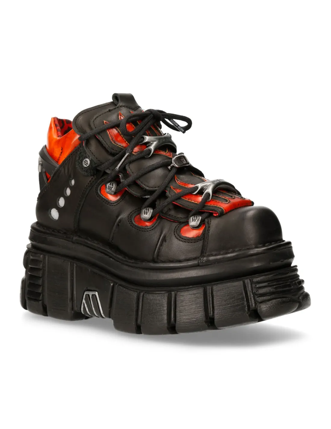 New Rock ANKLE BOOT BLACK TOWER WITH LACES M-MET011-C11 New