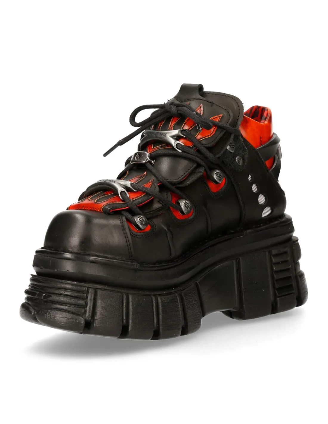 New Rock ANKLE BOOT BLACK TOWER WITH LACES M-MET011-C11 New