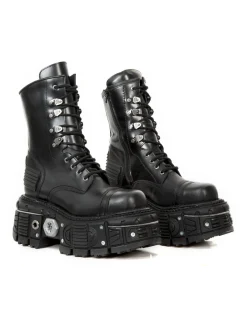New Rock BOOT BLACK IMPERFECT M-TANK001-C2 New