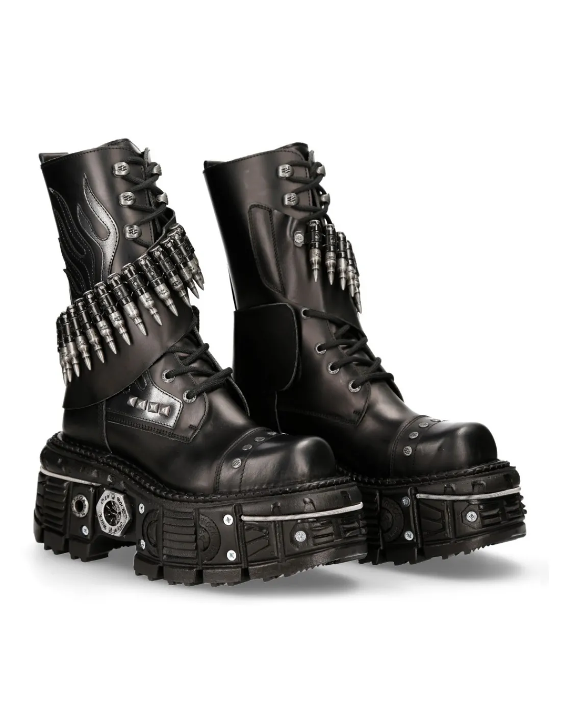 New Rock BOOT BLACK IMPERFECT WITH LACES M-297-C4 New