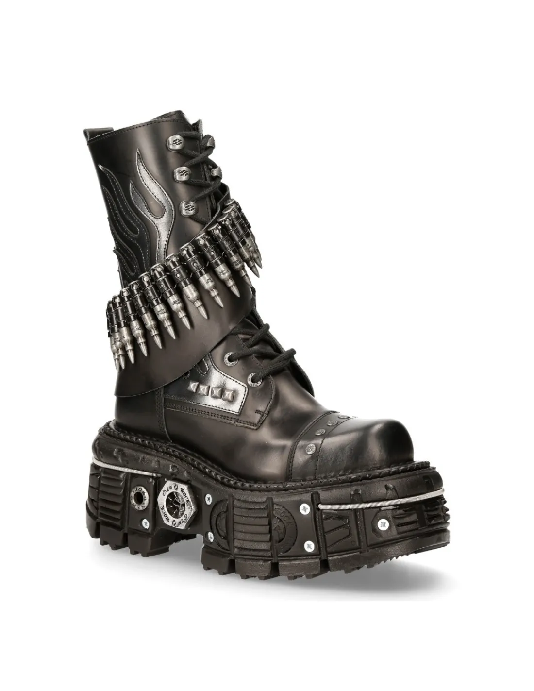 New Rock BOOT BLACK IMPERFECT WITH LACES M-297-C4 New