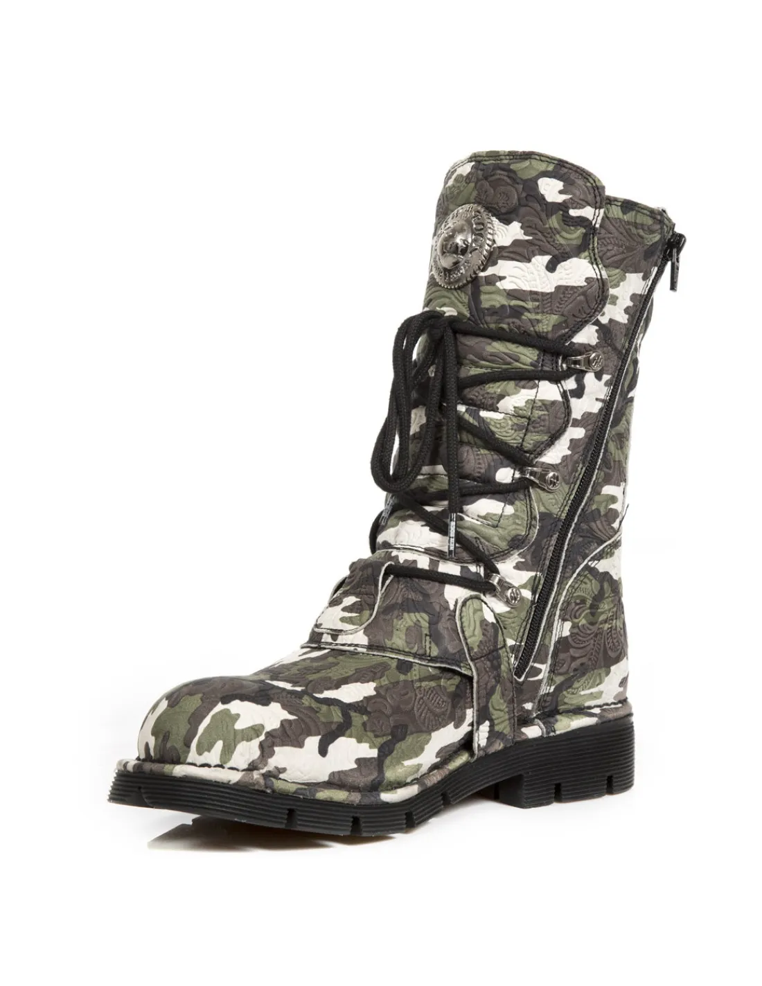 New Rock BOOT BLACK PLANING WITH LACES M-1473-S36