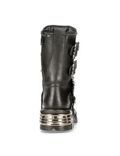 New Rock BOOT BLACK REACTOR WITH BUCKLES AND LACES M-391-S1 Best