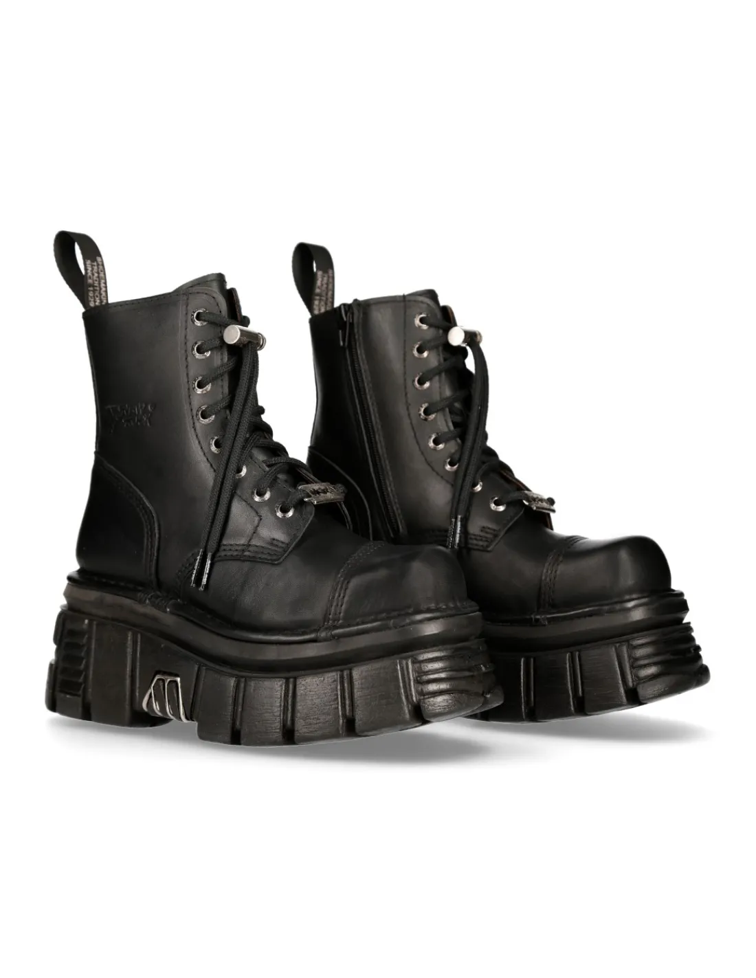 New Rock BOOT BLACK TOWER WITH LACES M-NEWMILI083-S21 Hot