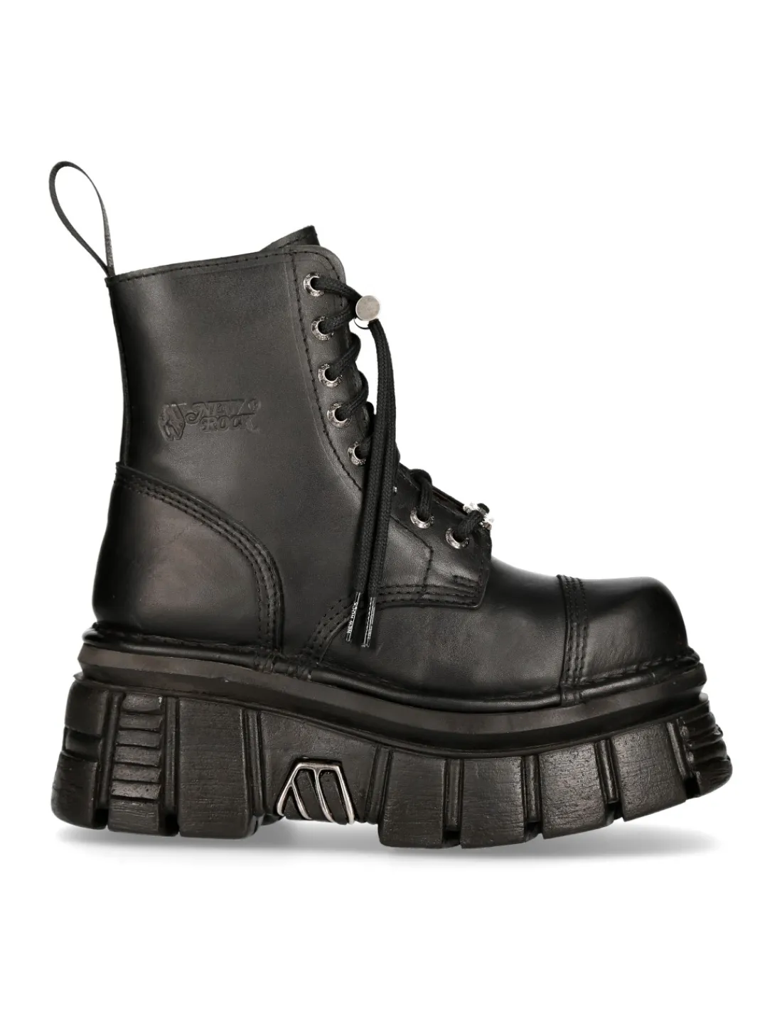 New Rock BOOT BLACK TOWER WITH LACES M-NEWMILI083-S21 Hot