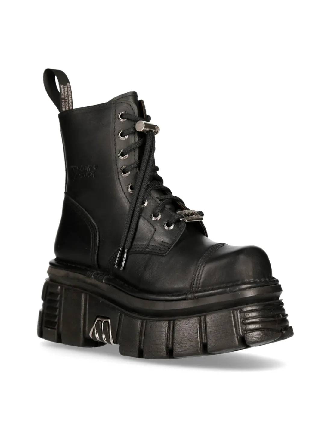 New Rock BOOT BLACK TOWER WITH LACES M-NEWMILI083-S21 Hot