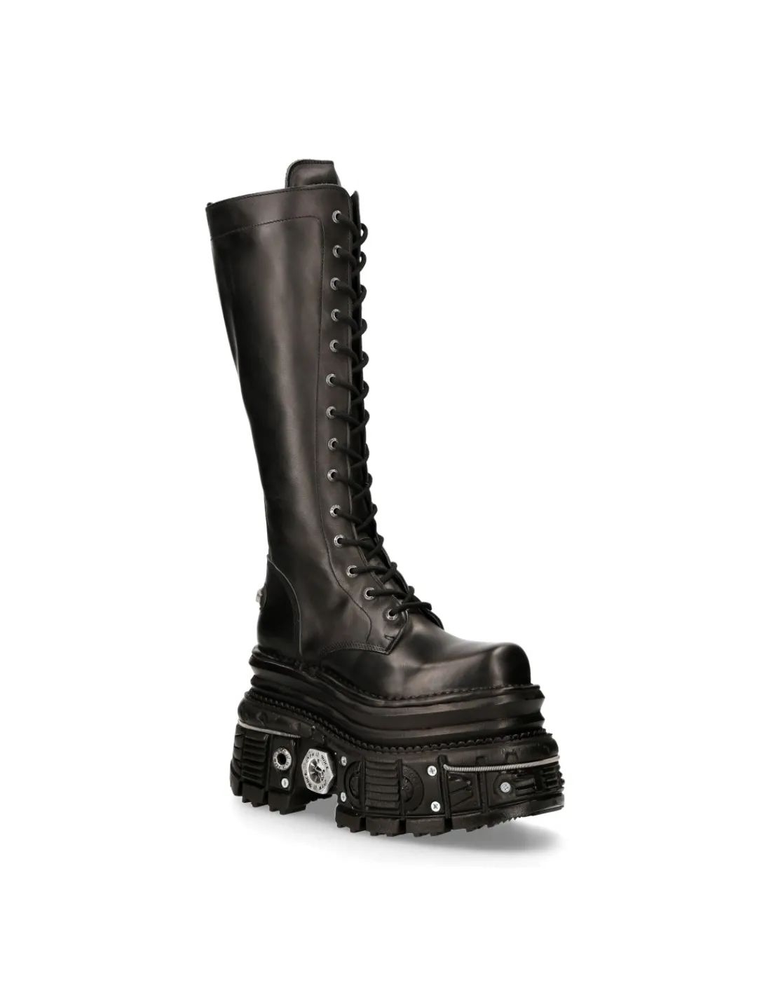 New Rock HIGH BOOT BLACK IMPERFECT WITH LACES M-235-C11 Best