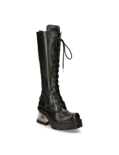 New Rock HIGH BOOT BLACK NEW WITH LACES M-236-S1 Online