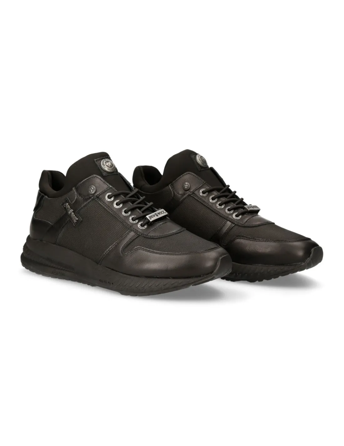 New Rock SHOE BLACK CHRONO WITH LACES M-CHRONO002-C14 Clearance