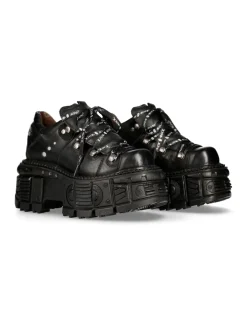New Rock SHOE BLACK IMPERFECT WITH LACES M-TANK120NSHLACE-S1 Clearance