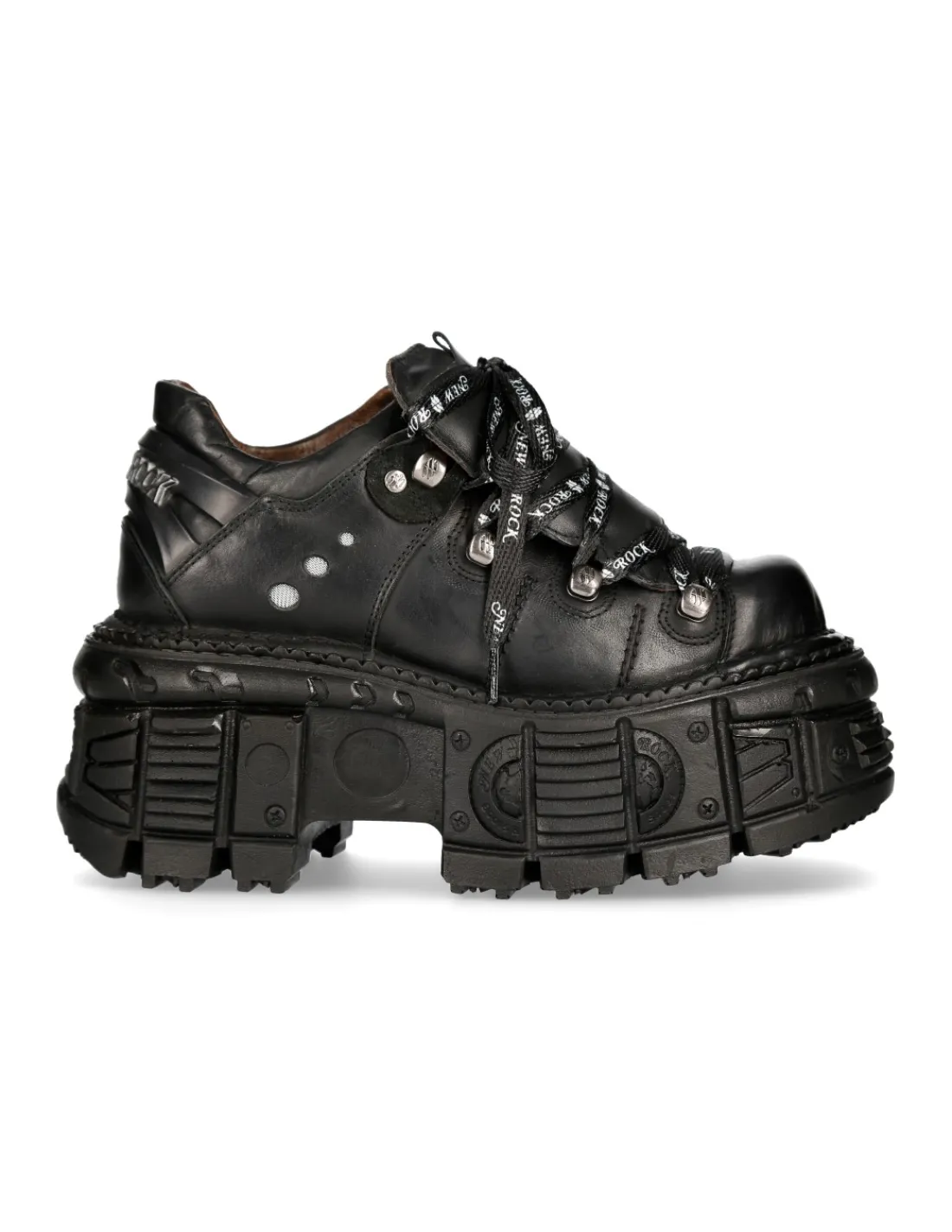New Rock SHOE BLACK IMPERFECT WITH LACES M-TANK120NSHLACE-S1 Clearance