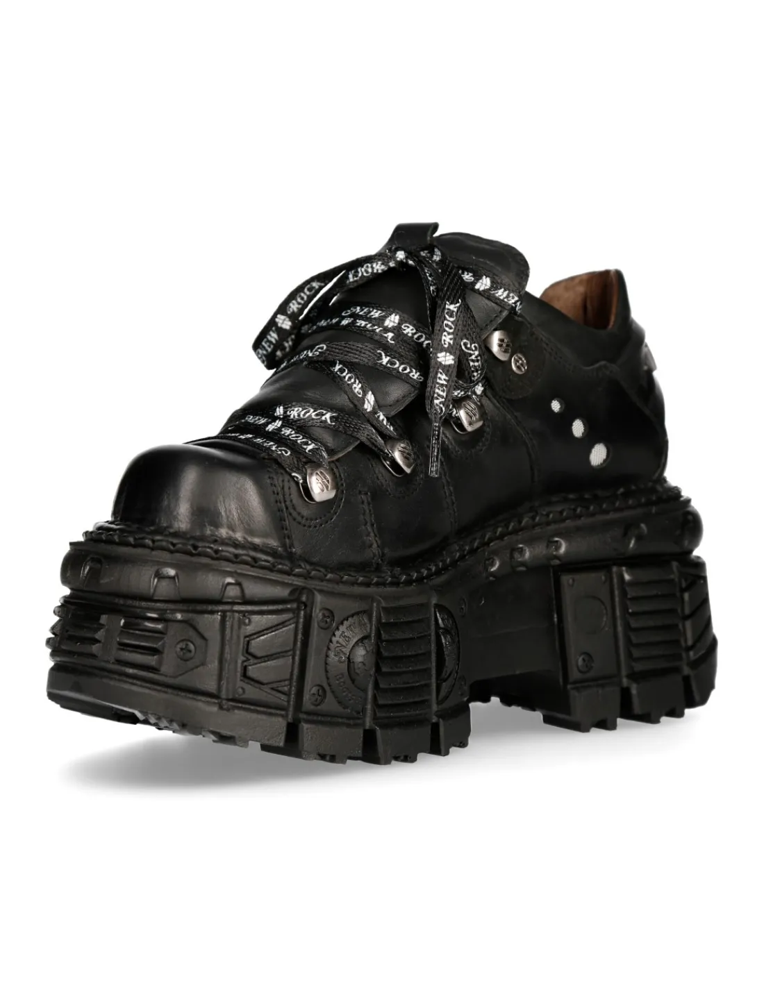 New Rock SHOE BLACK IMPERFECT WITH LACES M-TANK120NSHLACE-S1 Clearance