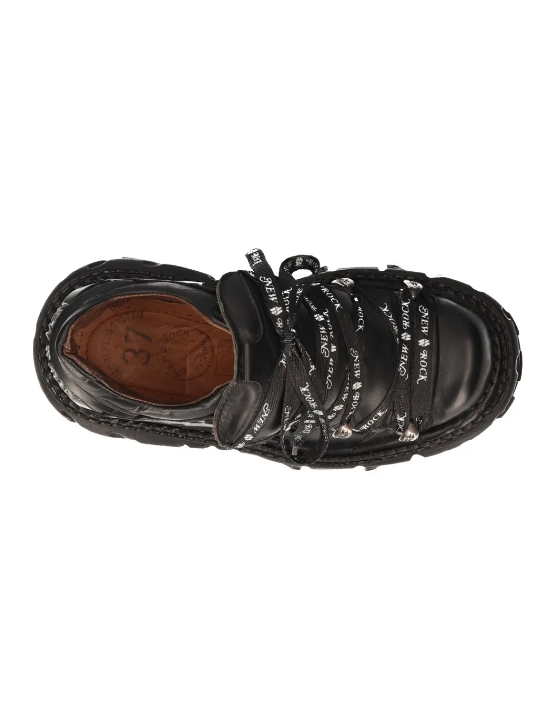 New Rock SHOE BLACK IMPERFECT WITH LACES M-TANK120NSHLACE-S1 Clearance